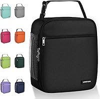 Lovoeo Insulated Lunch Bag for Men Women - Large Capacity, Waterproof, Portable for Work Picnic Travel (Black)