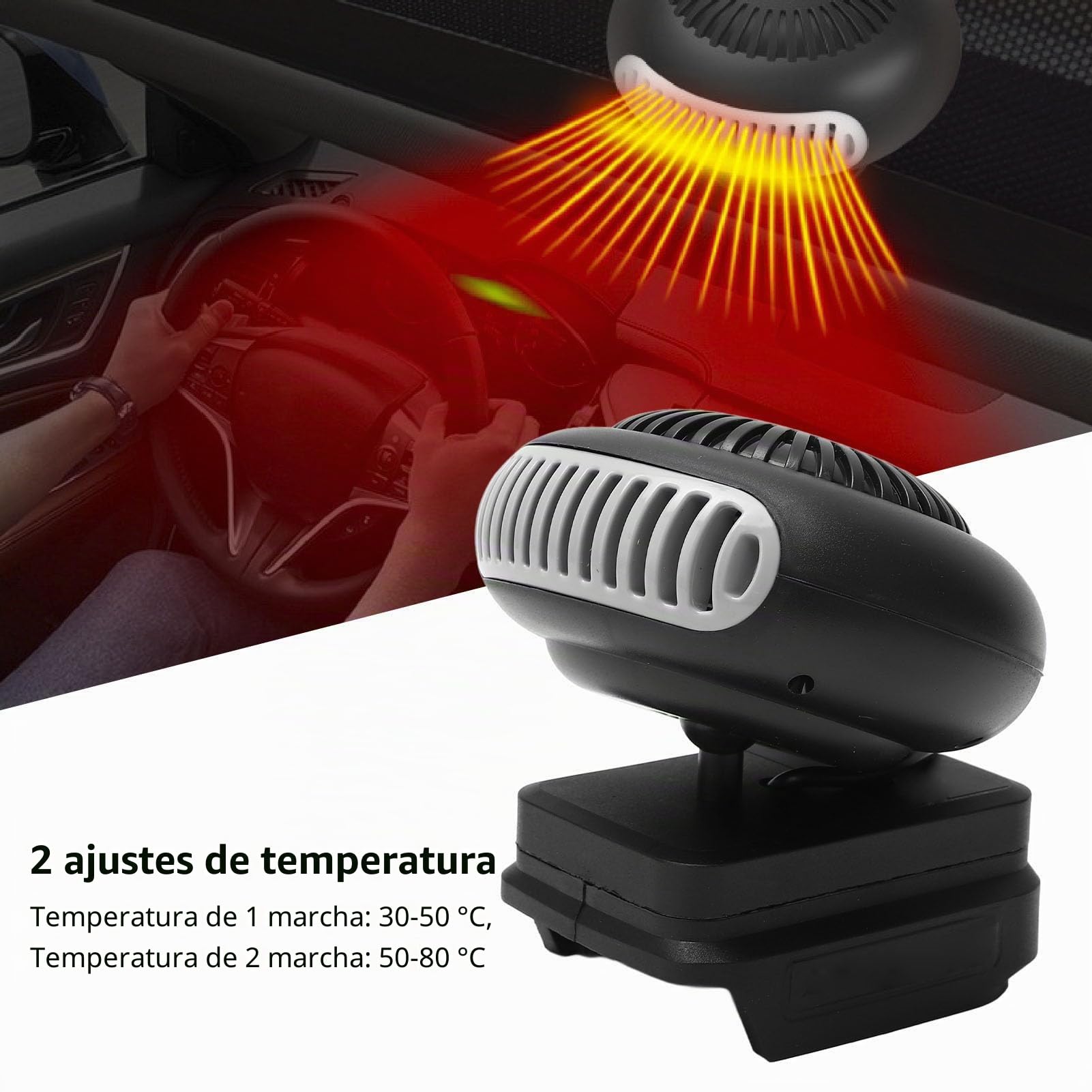 Marhynchus Calentador de Espacios Pequeños, Portátil, a Batería, con Ventilador, 2 Configuraciones de Temperatura, Funcionamiento Silencioso, para Talleres, Fábricas y Lugares de Trabajo,