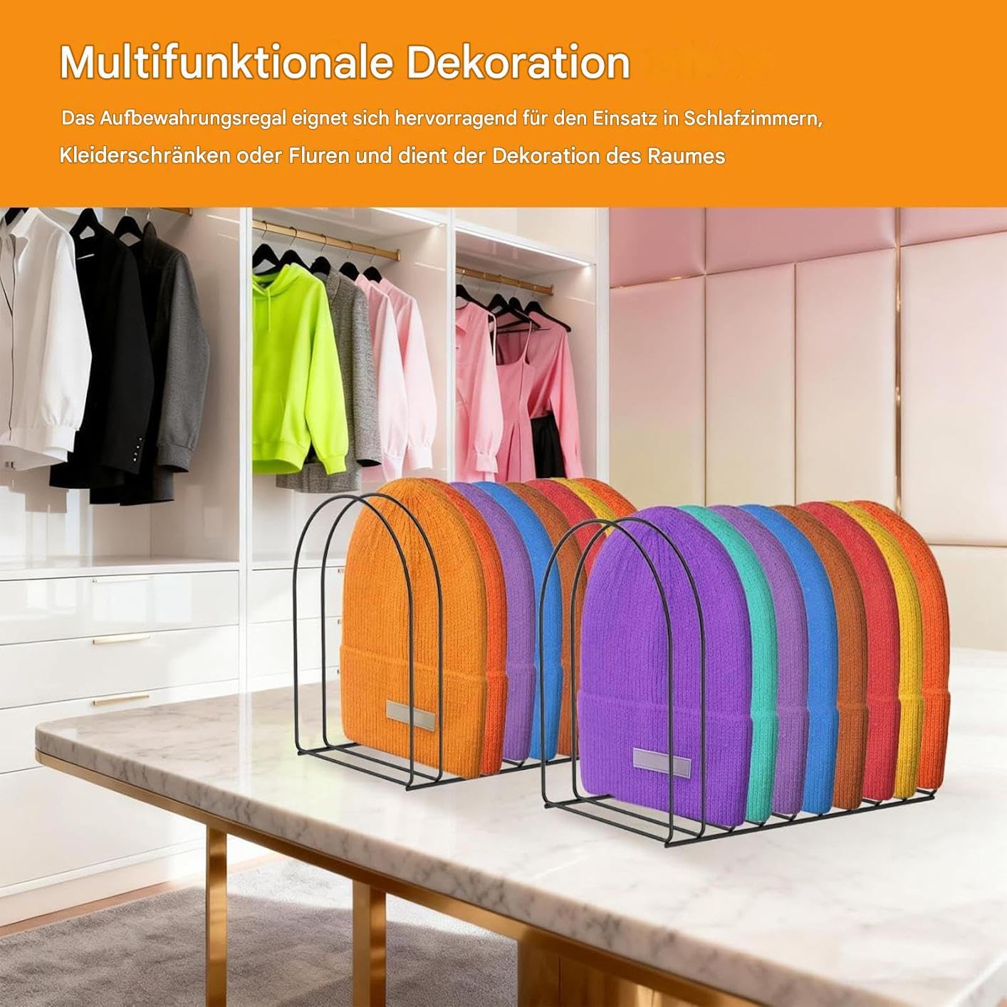 Generisch Beanie Organizer - 2-Teiliger Metall-Mützenhalter - Hut Ständer Mit Gestell,Für Winter Haushalt Eingangsbereich Tischplatte Schlafzimmer Kleiderschrank Kommode Raum Frauen Und Männer