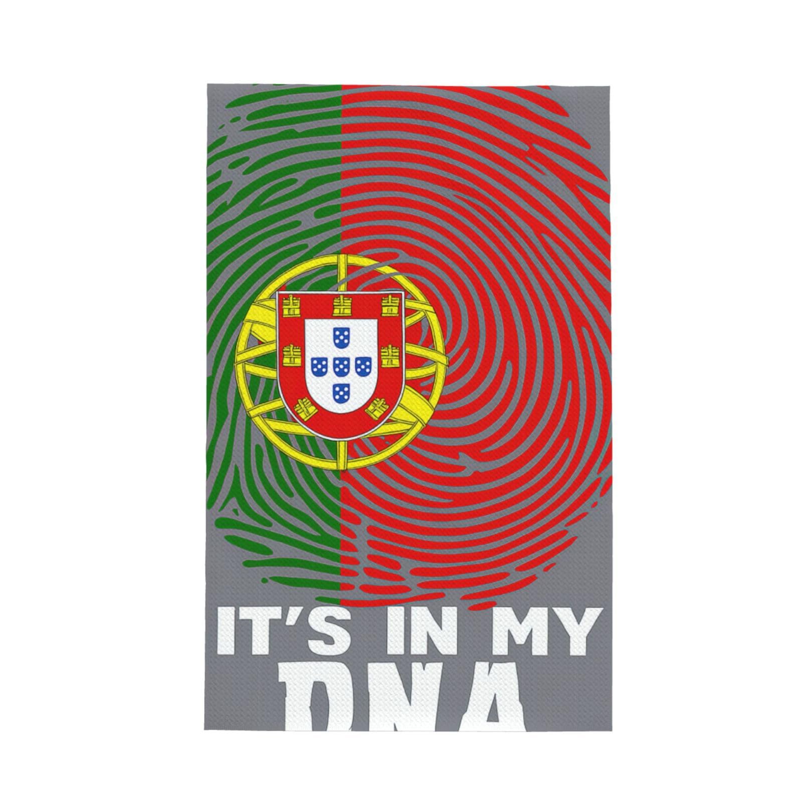 Xxahnbm Black Portugal Flag Print Waffle Kitchen Towel,Absorbent Hand Towel