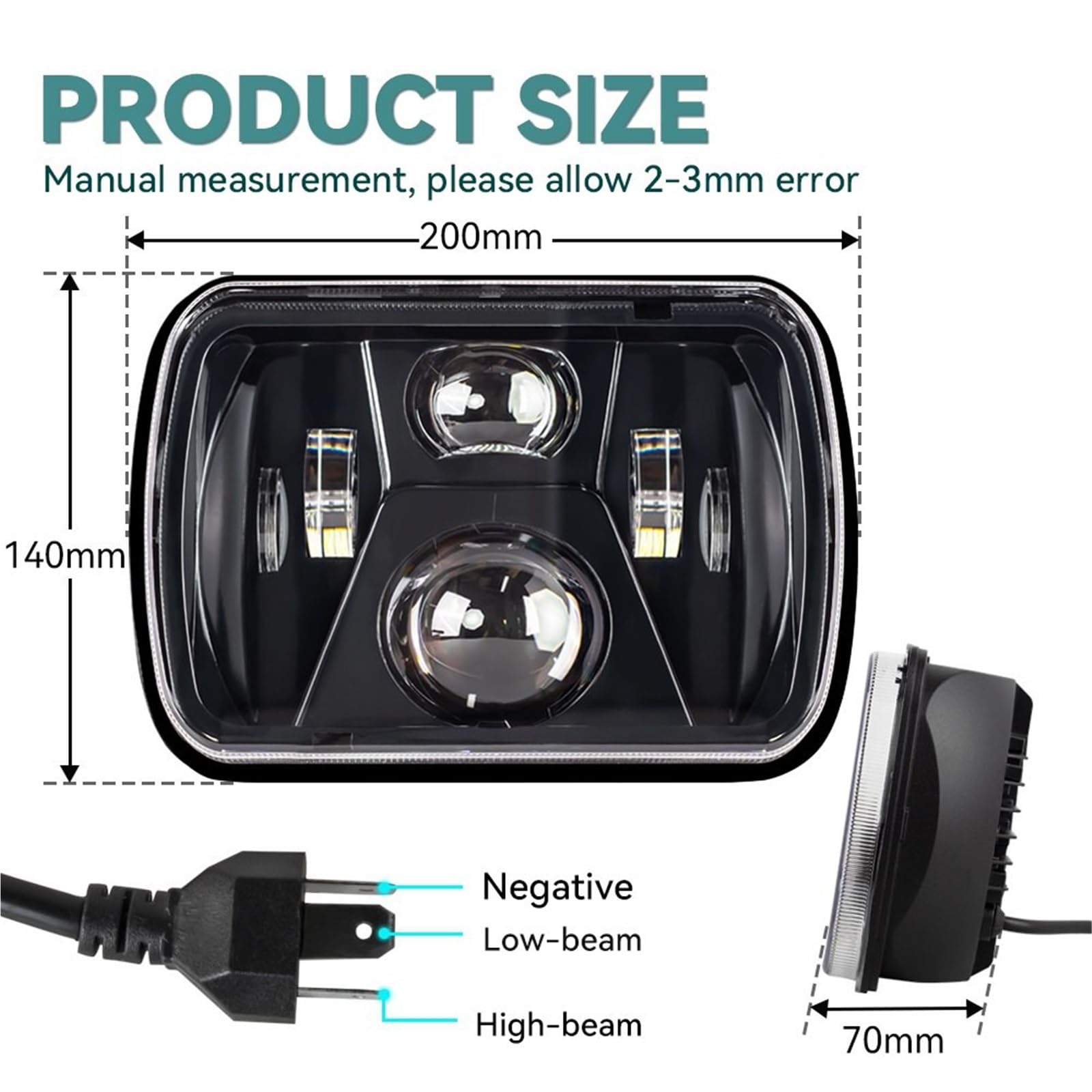 Bombilla Coche Faros LED 7X6 Bombilla para coche | Para Faros Delanteros Cuadrados LED 5X7 Automáticos