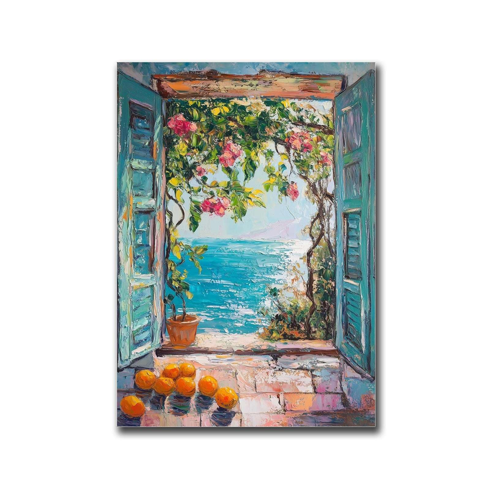 Amazon.com: SFXLUCART Printed Canvas Painting Wall Art Open Window