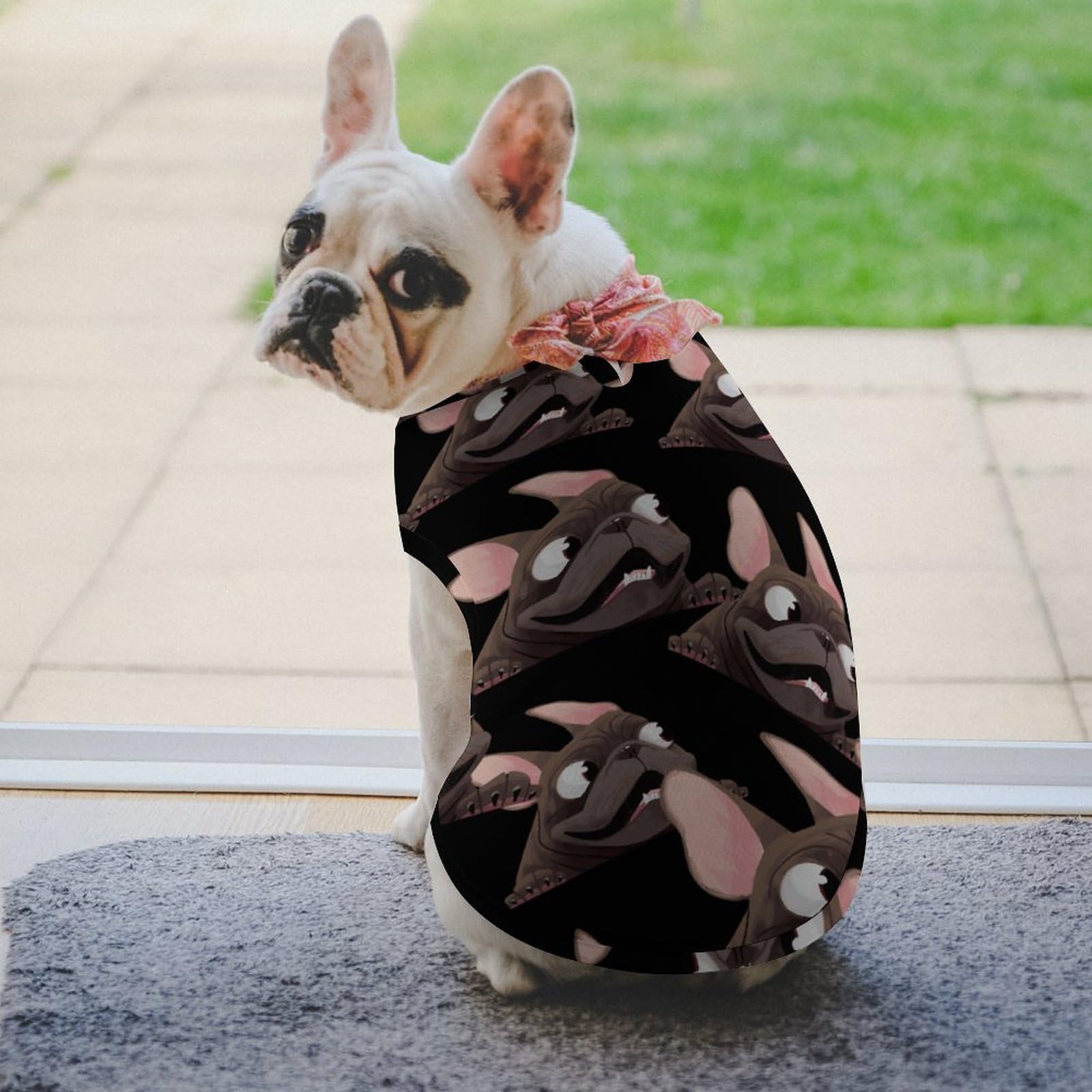 Style3 Frenchie Vitruviano T-Shirt Da Donna Con Stampa Bulldog Francese. Vestibilità Aderente, Girocollo, 100% Cotone Premium, Certificazione Öko-Tex 100. Un Regalo Originale Per Le Amanti Del Bulldog.