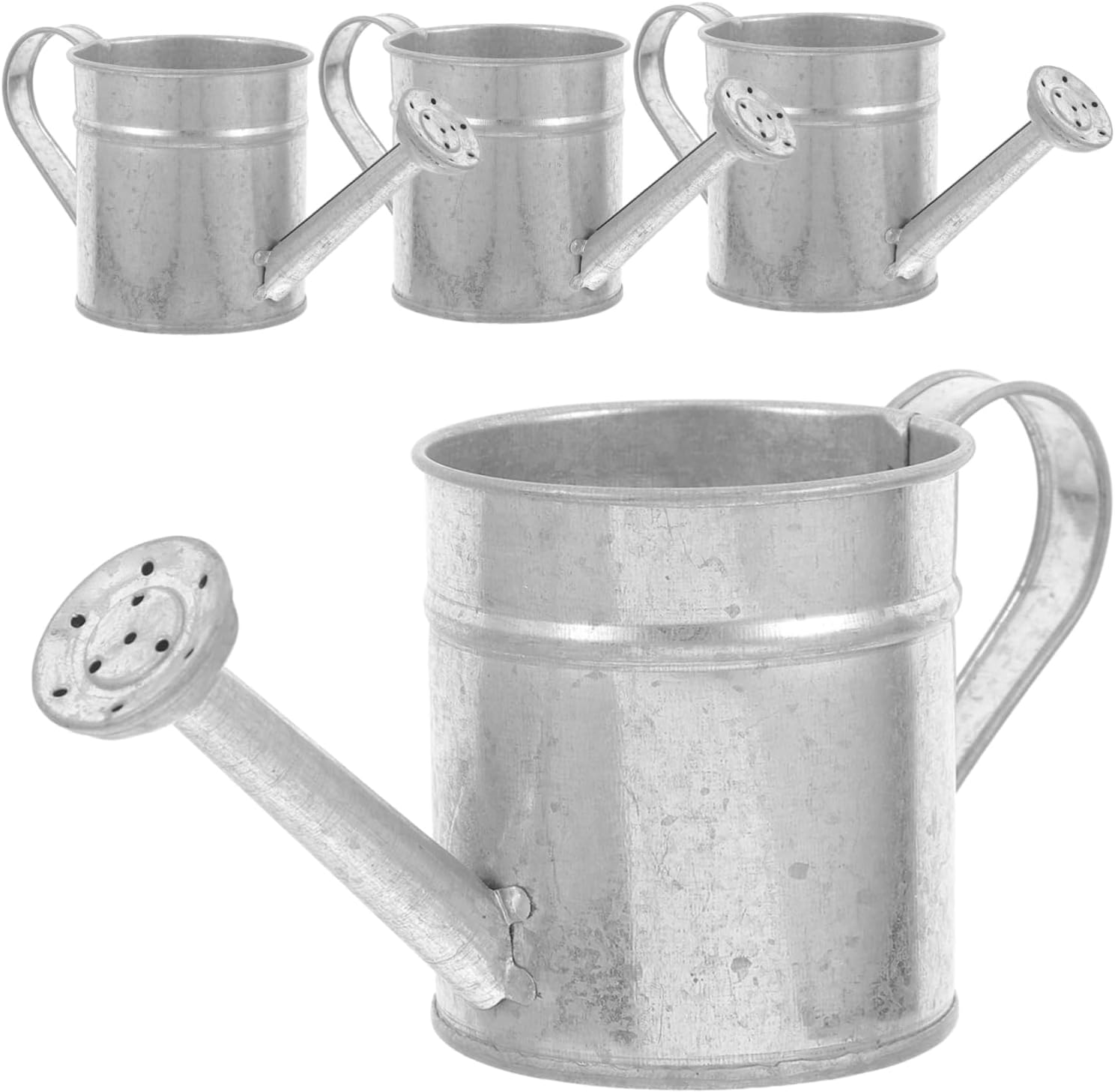 4Pcs Mini Galvanized Flower Buckets Vintage Rustic for Decor Space Saving Centerpieces for Gardens Table Arrangements