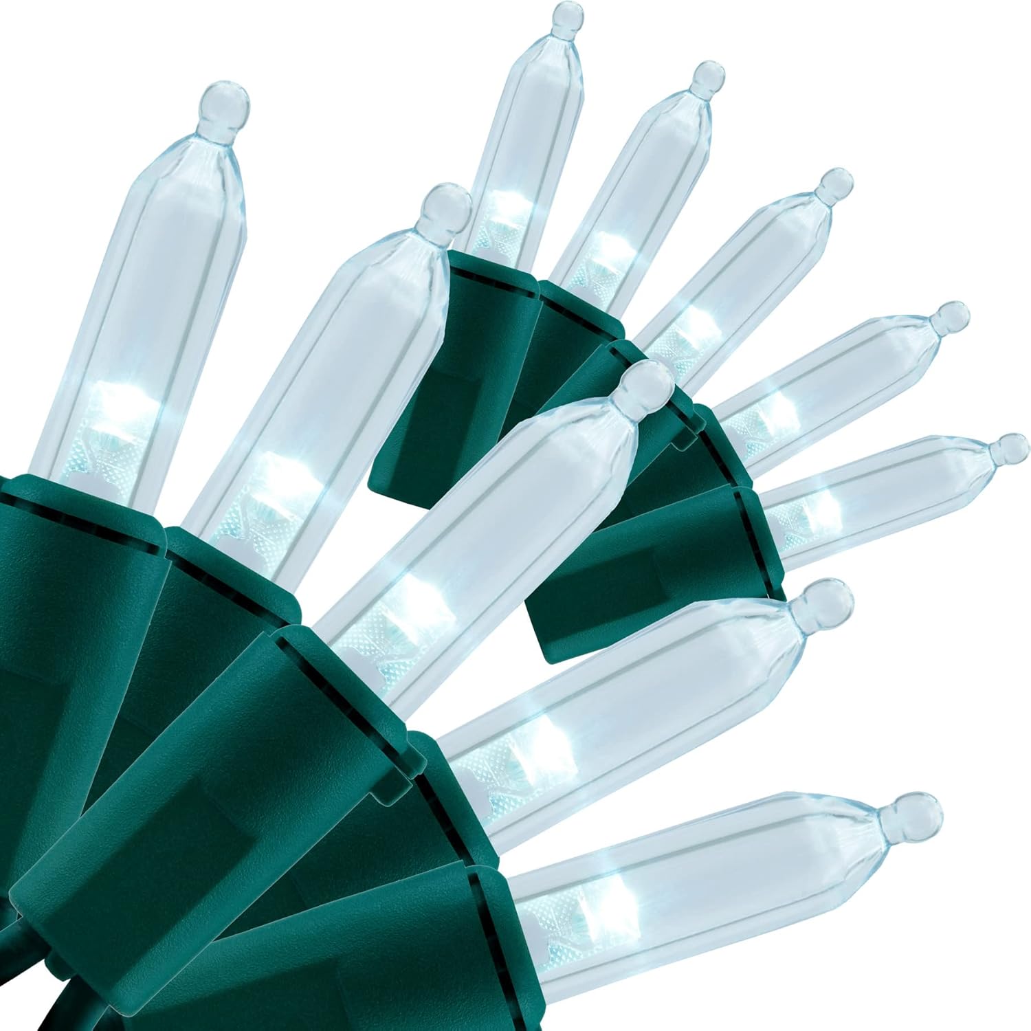 YULETIME Cool White LED Christmas Lights 200 Count 50ft, Pack of 2