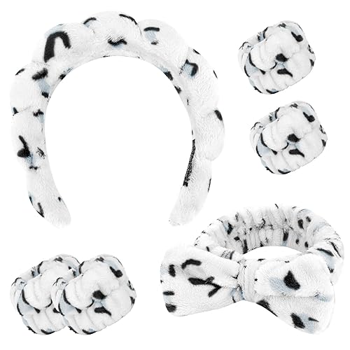 Juego de 6 diademas y muñequeras de spa, tela de rizo suave y microfibra, para el cuidado de la piel de las mujeres, maquillaje, baño, yoga, regalo