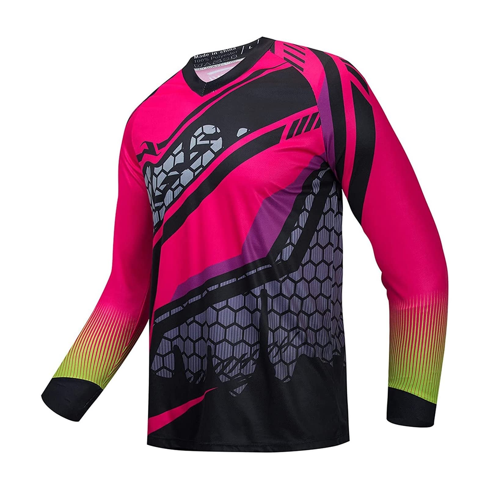 KAISUNCycling Jersey Men's Mountain Bike Motocross Downhill Suit Long Sleeve MTB T-Shirt Outdoor Breathable Cycling Jersey (Color : TYP-8, Size : XXL)