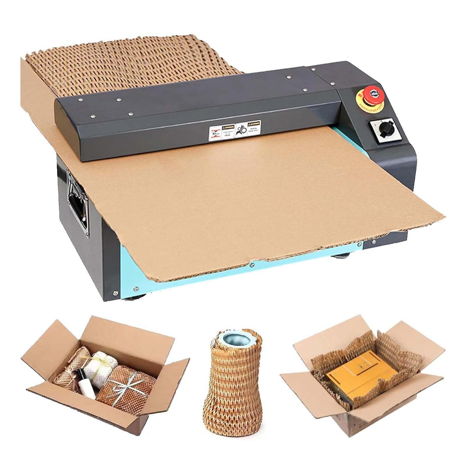 DPLWJPP Recyclable Corrugated Cutting Shredder Waste Cardboard Shredder Cutting Box Expansion Cutter Waste Expanding Cut Box Corrugated Board Cutting for Packaging Wrap Blue