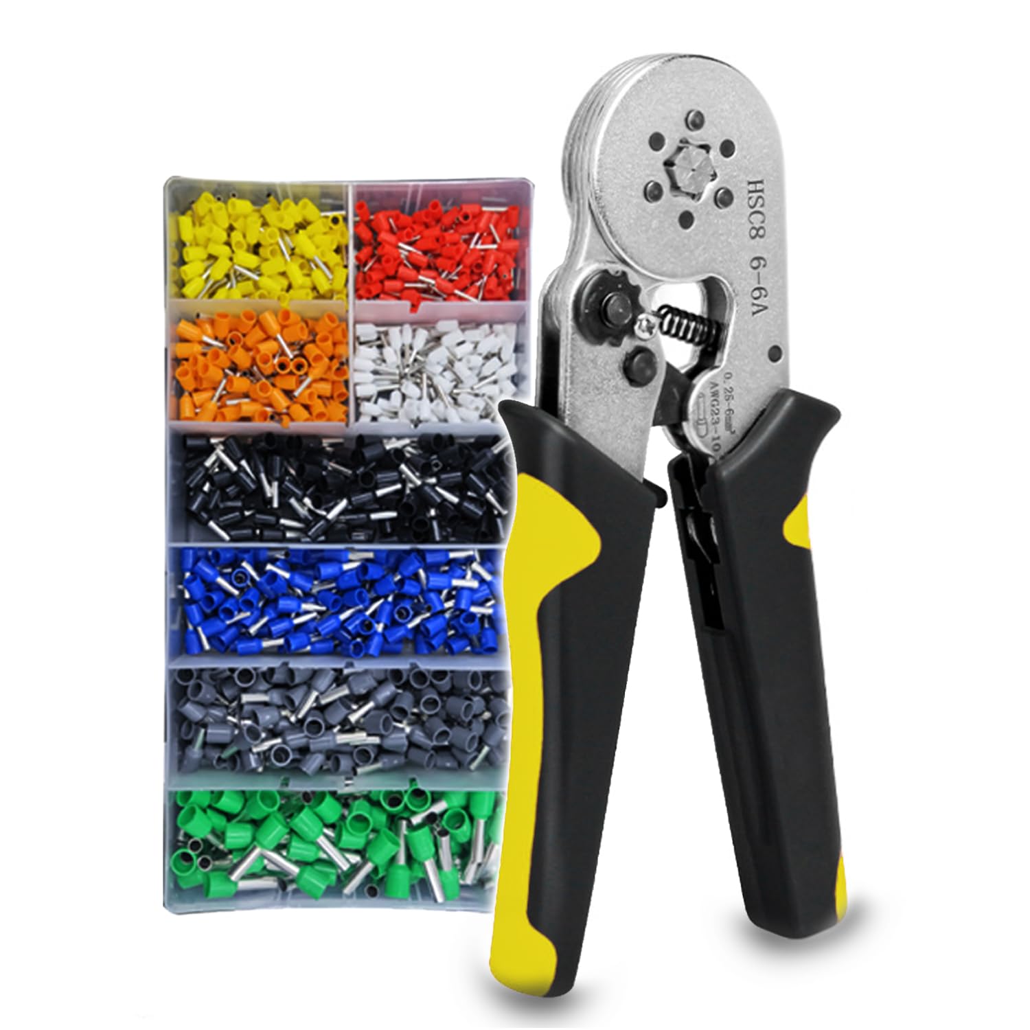 BendJoy® Crimping Tool and Wire Stripper Cutter Kit - 1250PCS Wire End Ferrules Adjustable Ridge, PP+TPR Dual Color Handle - Complete Electrician Tools Kit Set for 0.25-10mm² Wires (B0DG2RPXTG) Amazon Price History, Amazon Price Tracker