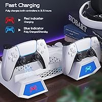 Vista 3 de ISENPENK PS5 Stand Cooling Station, PS5 Fan Playstation 5 Controller Charger Stand, Vertical PS5 Fan Cooler Stand for Sony Playstation 5 DigitalDisc