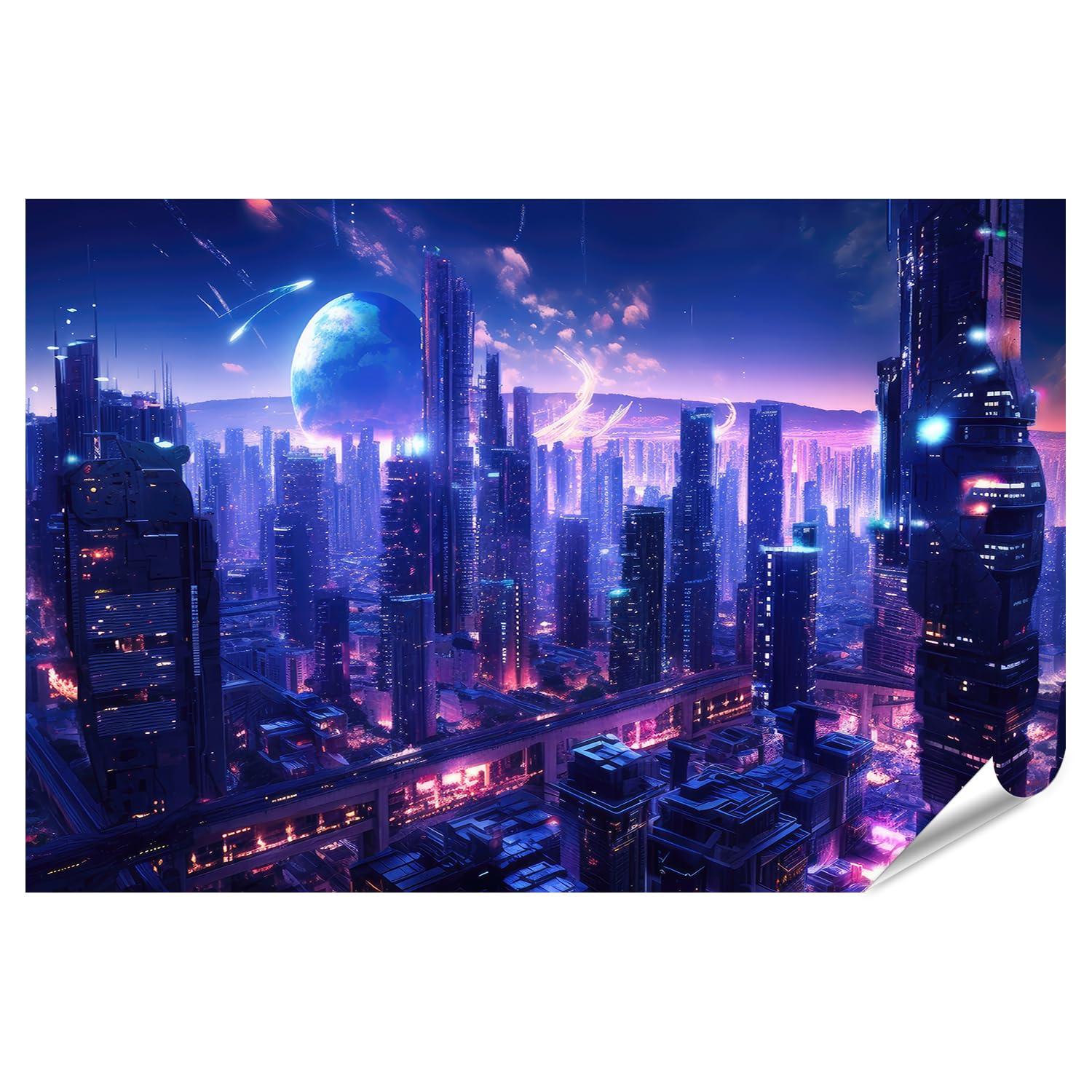 islandburner Poster XXL immagine Cyberpunk Futuristico City Esplorare accattivante Ultra Alta Risoluzione Immersione Immagini Premium Stampa fotografica