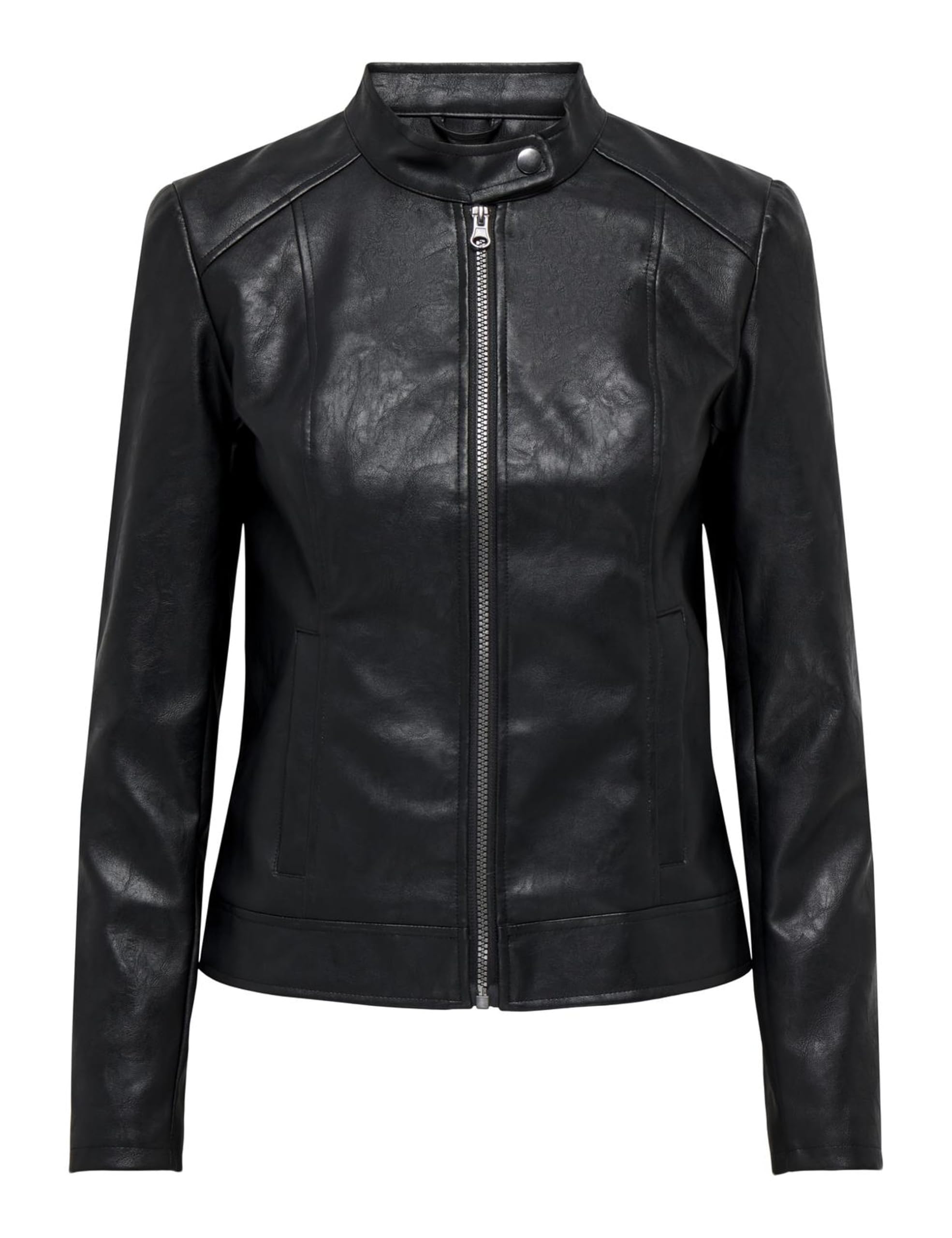 JDY Women's Jdyemily Faux Leather Jacket OTW Noos, Black, 38