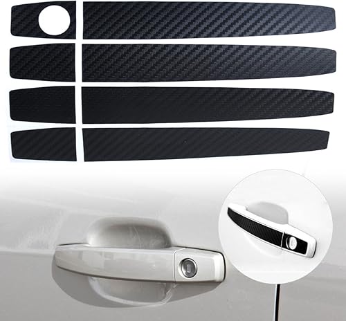 Miniatura 2 de beler 4 unids de fibra de carbono manija de la puerta del coche etiqueta autoadhesiva para Chevrolet Cruze Malibu Captiva Buick Regal Excelle