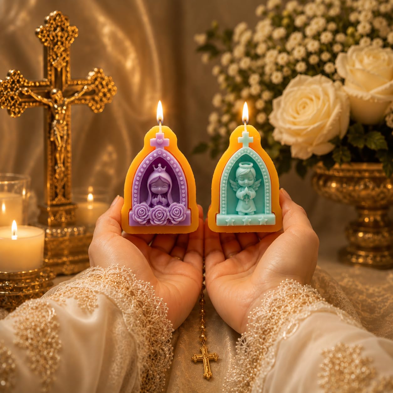 Amazon.com: Toni Crafty Angel Mold & Virgin Mary Candle Mold