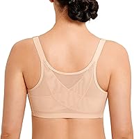 Vista 2 de Sujetador de postura de soporte trasero inalámbrico de encaje con cierre frontal para mujer, talla grande