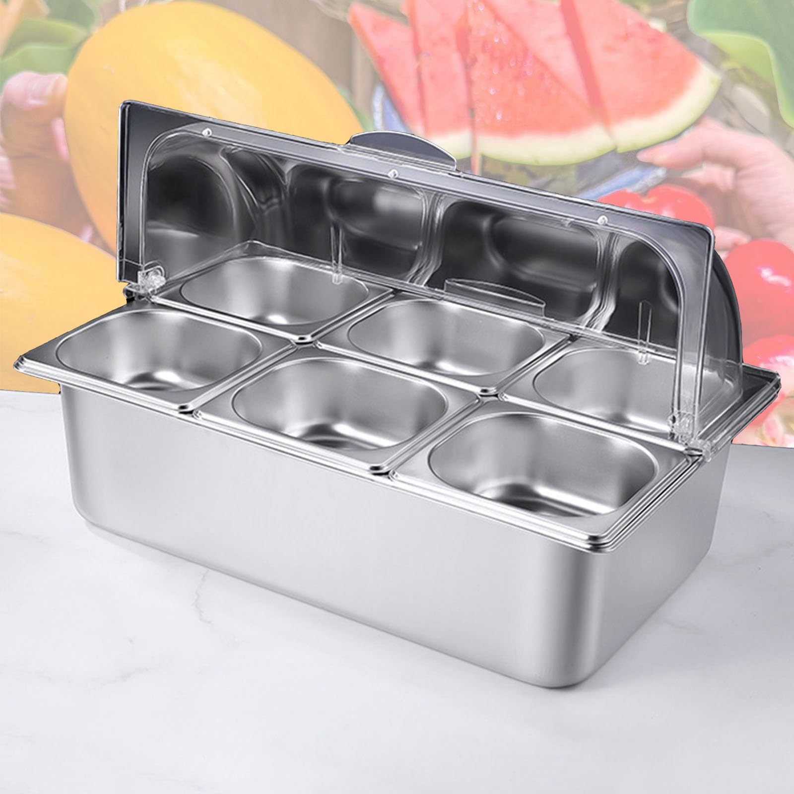 Thermobox, 6 Behälter, Warmbox, mit abnehmbarem Deckel, geeignet für Restaurants, Hotels, Partys, Buffets (Größe: C)