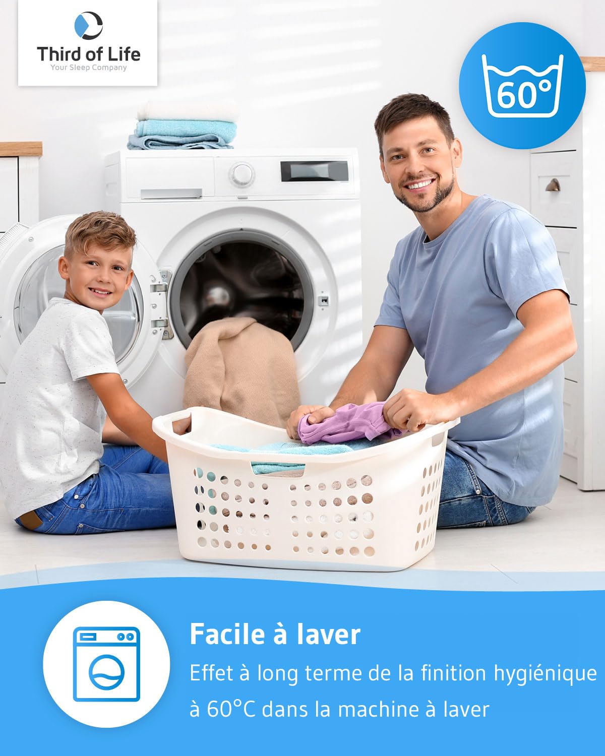 BLANCO couette hygiénique enfant 120x150, Régulation de l'humidité et respirabilité, Hypoallergénique parfaite pour enfants, Oeko-Tex, Confort maximal les 4 saisons, Couverture lit enfant 120 x 150 cm
