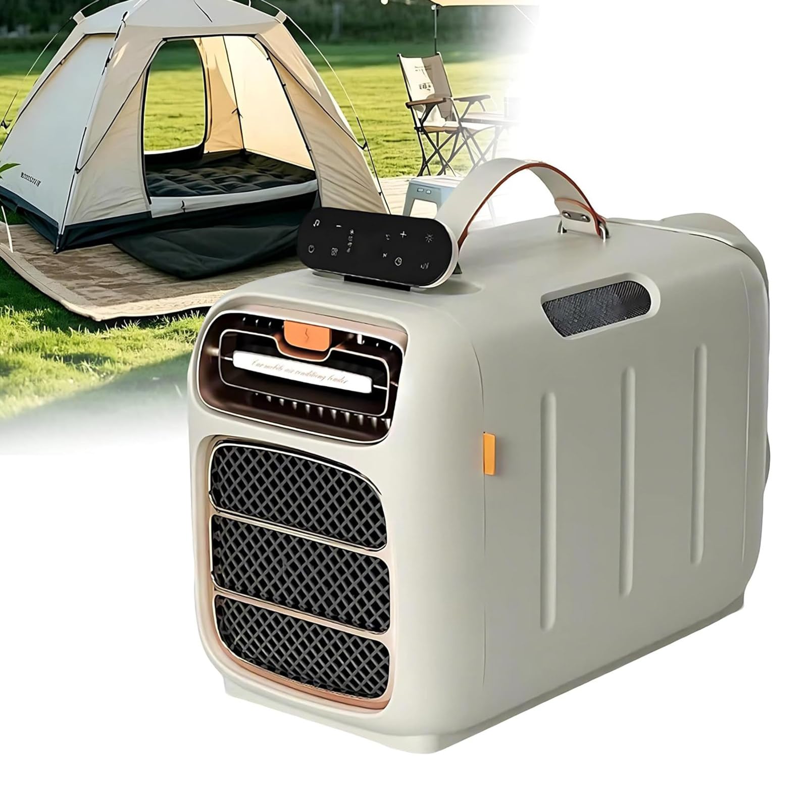HajMyrdonyx Portable Air Conditioner for Camping, Fast Cooling Unit with 3 Fan Speeds, Dehumidification, and Timer, 420W Low Power Consumption Temperature Adjustment 16-32°C 12VCoolingOnly