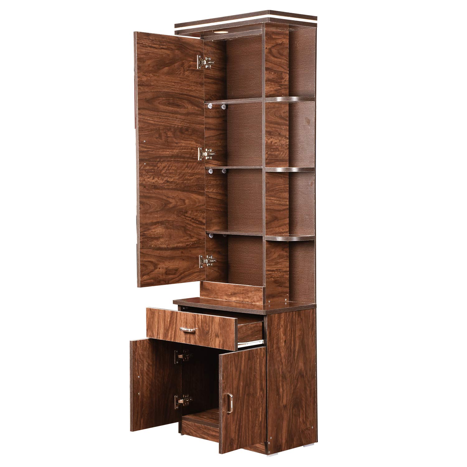 Hexagon Furnitures Wooden Orchid Light Glossy Dressing Table, Brown 1