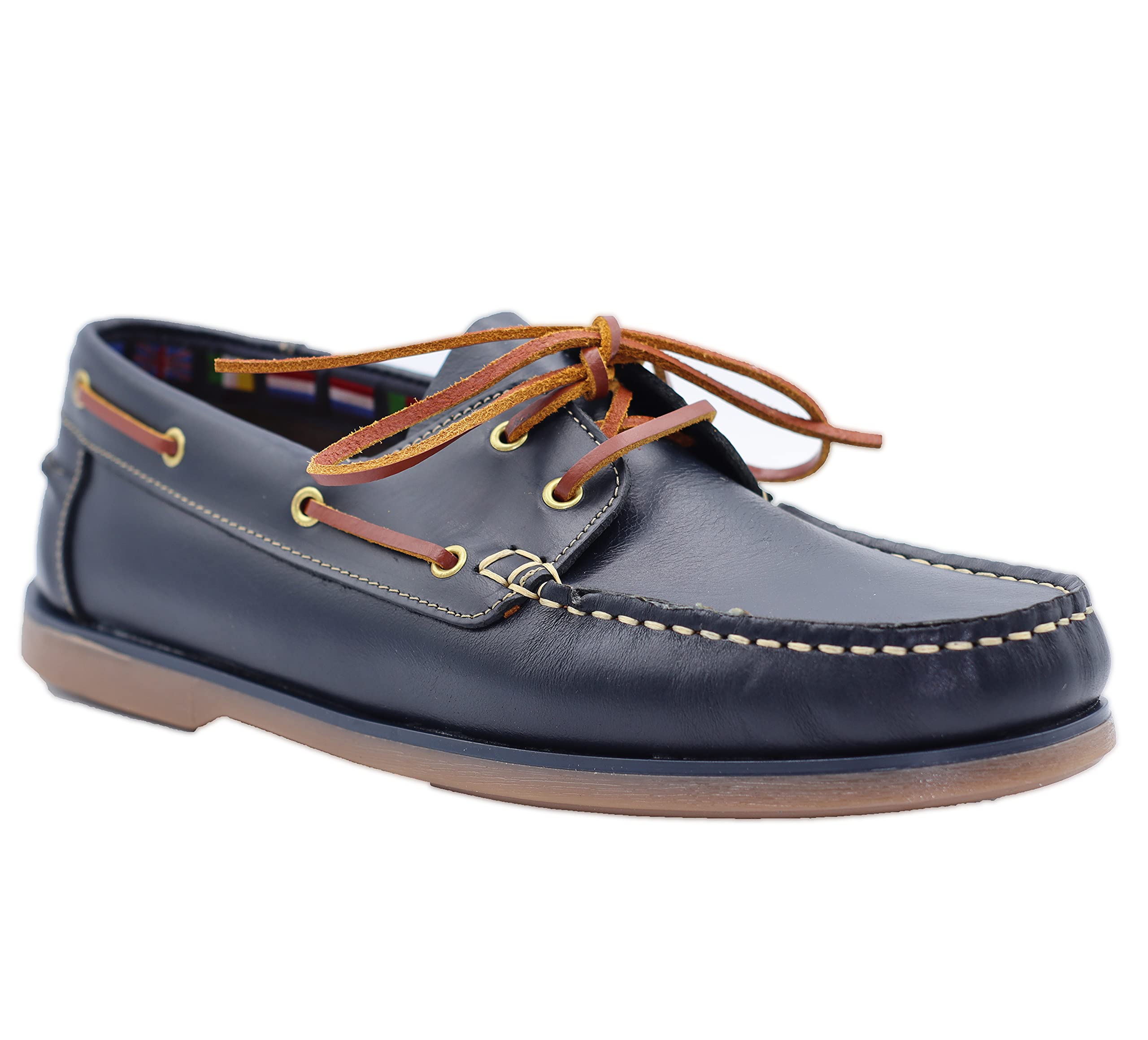 Zancadas Spain Keelan 1056 Náuticos Pull de Piel Fabricado en España Hombre (Marino, 41)