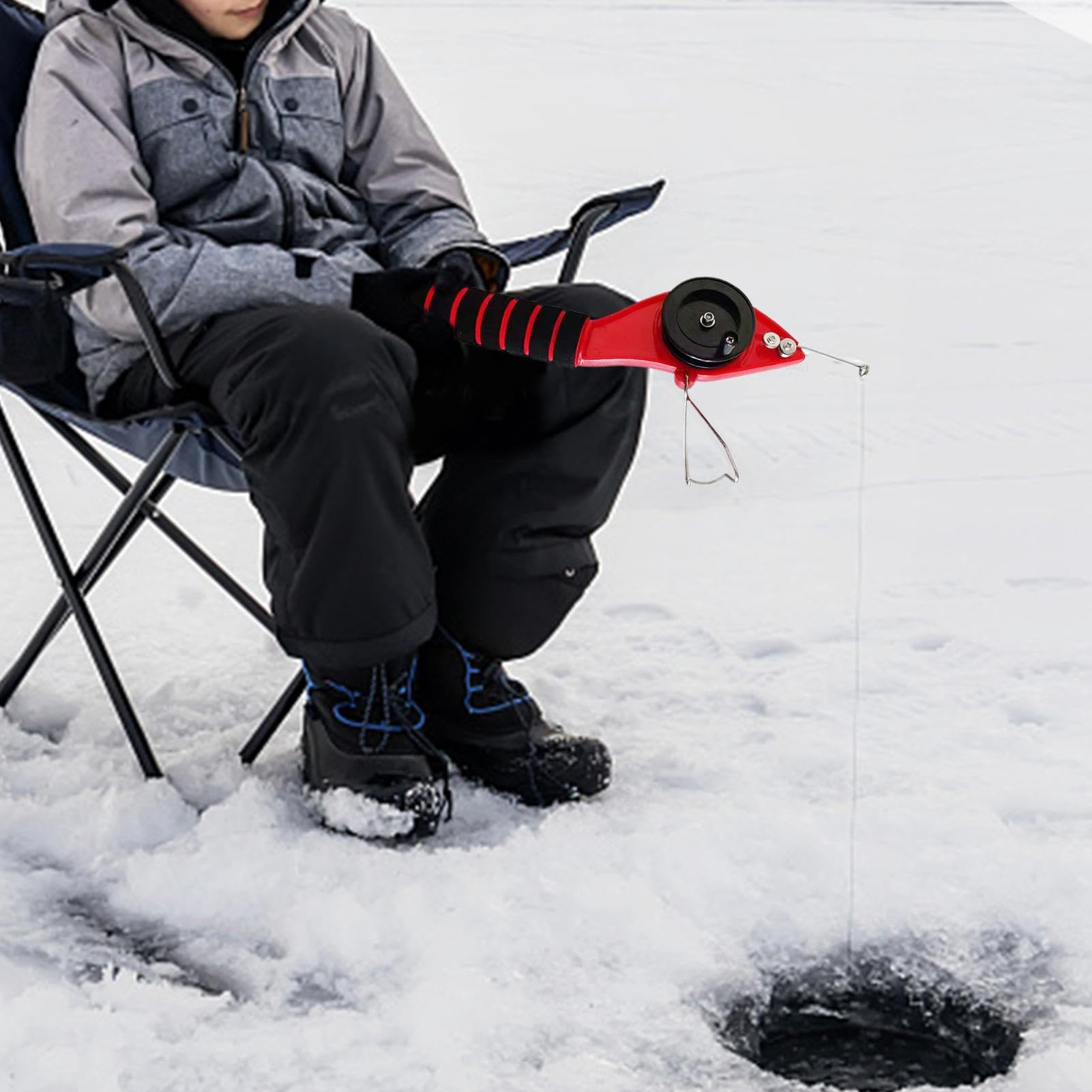 Pequeño Hielo Pishing, caña de Pescar y Carrete, Polo Corto Compacto | de Invierno D Tie, caña de Bolsillo de Viaje de Agua Dulce, Accesorios de con caña de Pescar de Hielo, lo Que