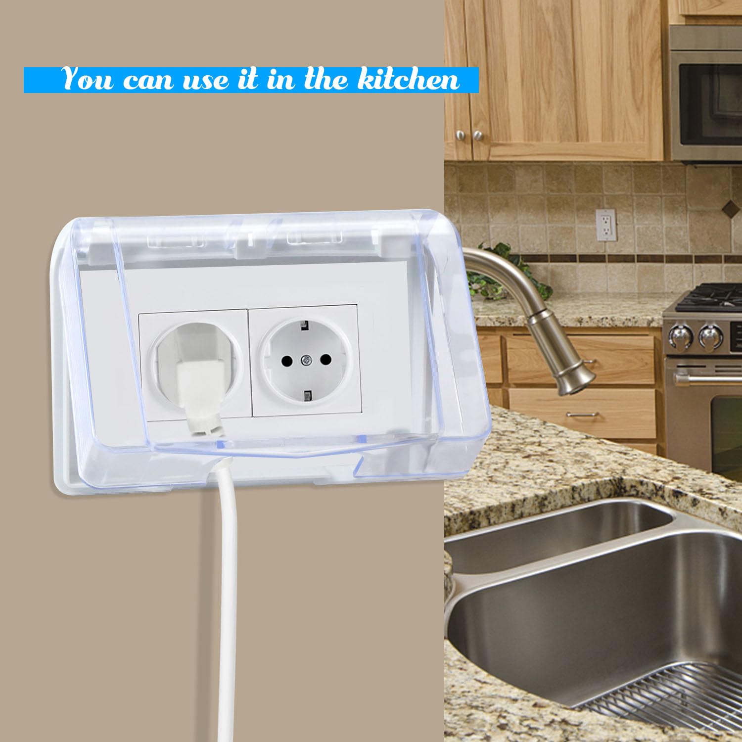 Caja Impermeable Enchufes Tapa Baño - Pared Resistente Agua Enchufe Jardín Modelo 118-Intemperie Con Solapa Protectora Para Interiores Conmutados Cubiertas Luz Panel Puerta Accesorio Cocina