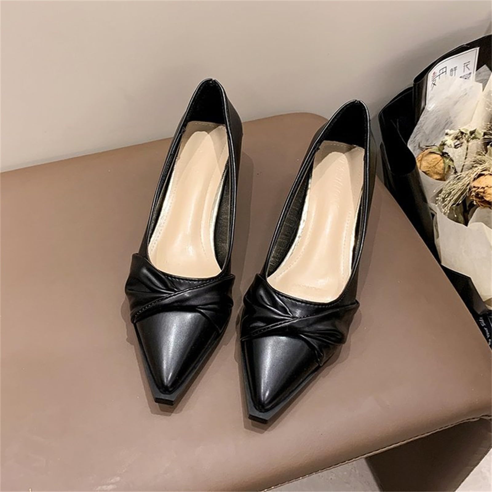 Scarpe da donna con tacco a blocco, eleganti e con punta | Scarpe basse e alte, sandali chiusi con tacco, in pelle, scarpe da lavoro, scarpe da sera