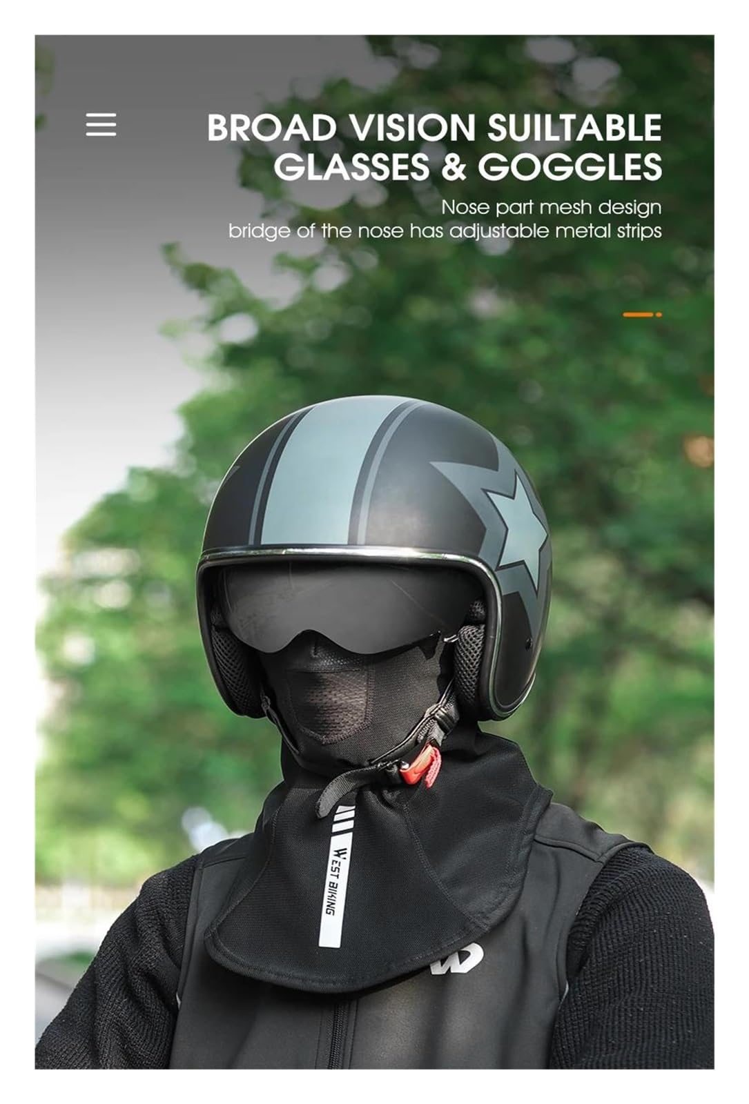 Montagne Moto Masque Facial Respirant Masque de maintien de moto, casquette polaire coupe-vent en polaire pour cyclisme d'hiver, capuche de moto en maille nid d'abeille, masque respirant, équipement d
