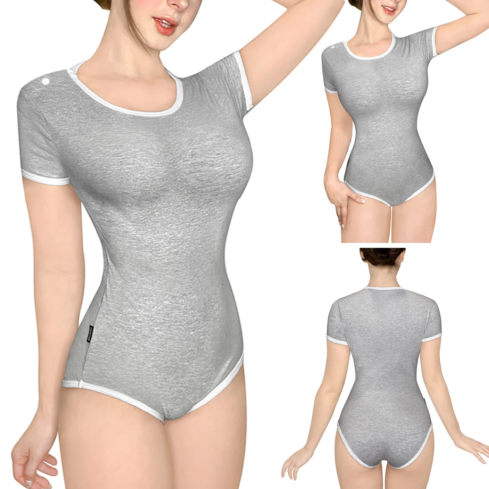 LittleForBig Bawełniany śpioszki Onesie Piżama Bodysuit-Seria pastelowa Szary