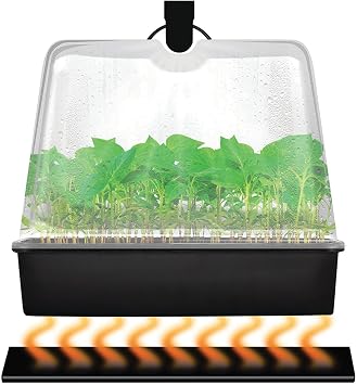 Super Sprouter Premium Heated Propagation Kit for Starting Seeds or Cuttings, Includes Heat Mat, Tray, Grow Light, and More