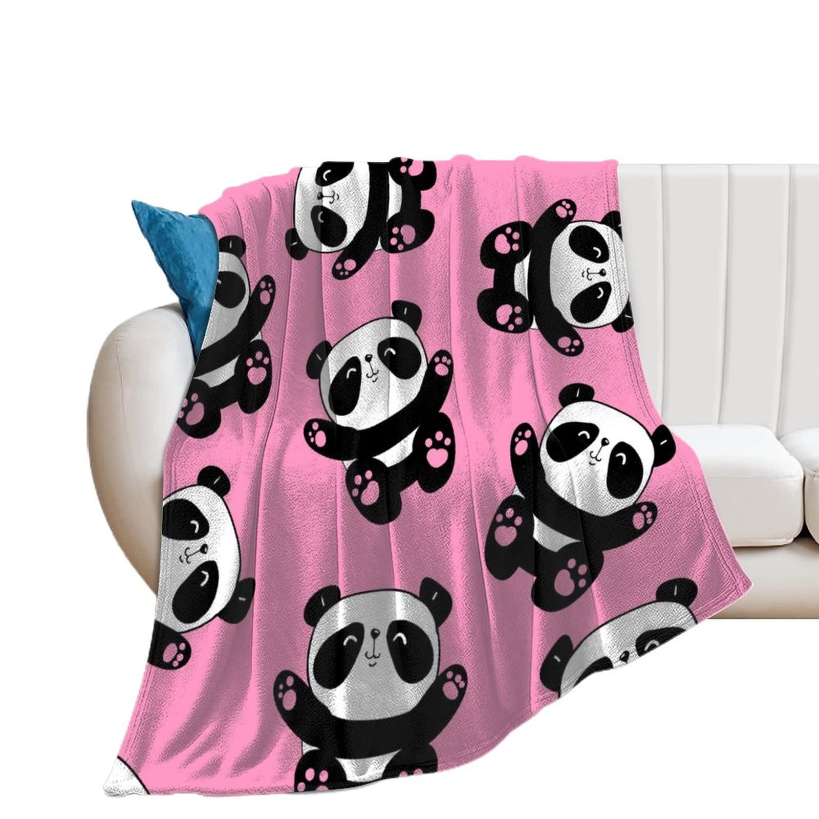 Couverture Polaire Panda contre les Soirées Fraîches, Plaid Canapé Doux