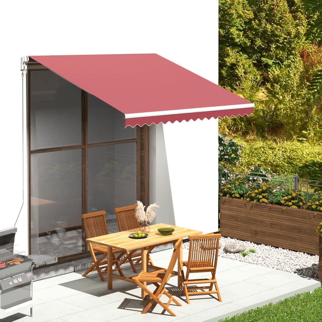 Leasha Toile de Rechange Store Banne avec Lambrequin, Toile Tissu de Remplacement pour Auvent 280x245 cm Bordeaux Rouge