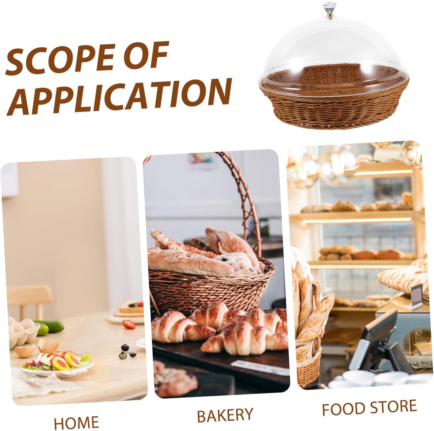 Egg Fruit Storage Basket Rattan Bread Basket Lid Material Desktop Storage Organizer