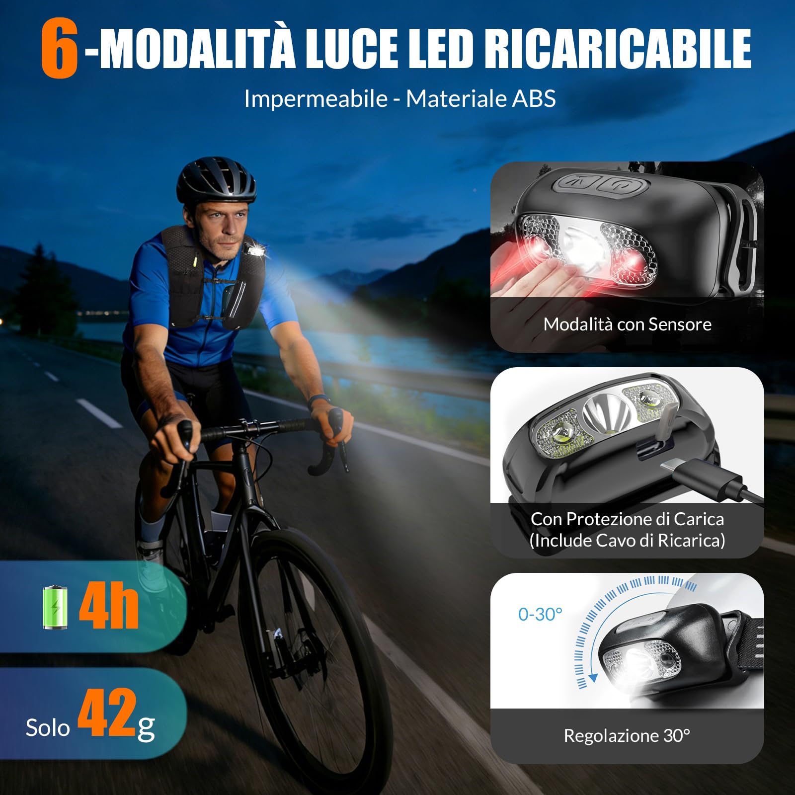 Gilet Running Uomo Donna, Zaino Trail Running, Running Vest con Soft Flask 500ml y Luce LED, Gilet Corsa Traspirante Riflettente per Jogging Marathon Trekking Ciclismo, Leggero Solo 175g