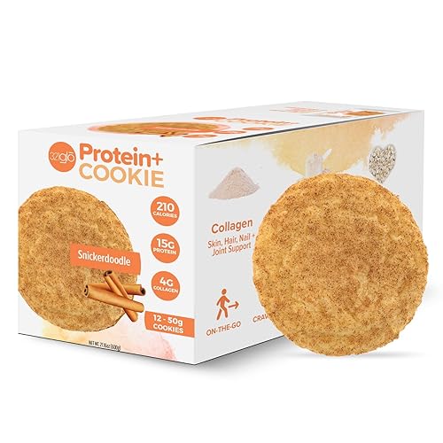 Miniatura 2 de 321glo Protein+ Cookies  Galletas horneadas suaves con colágeno de alto contenido en proteínas, 0.55 oz de proteína, aperitivo para hombres, mujeres