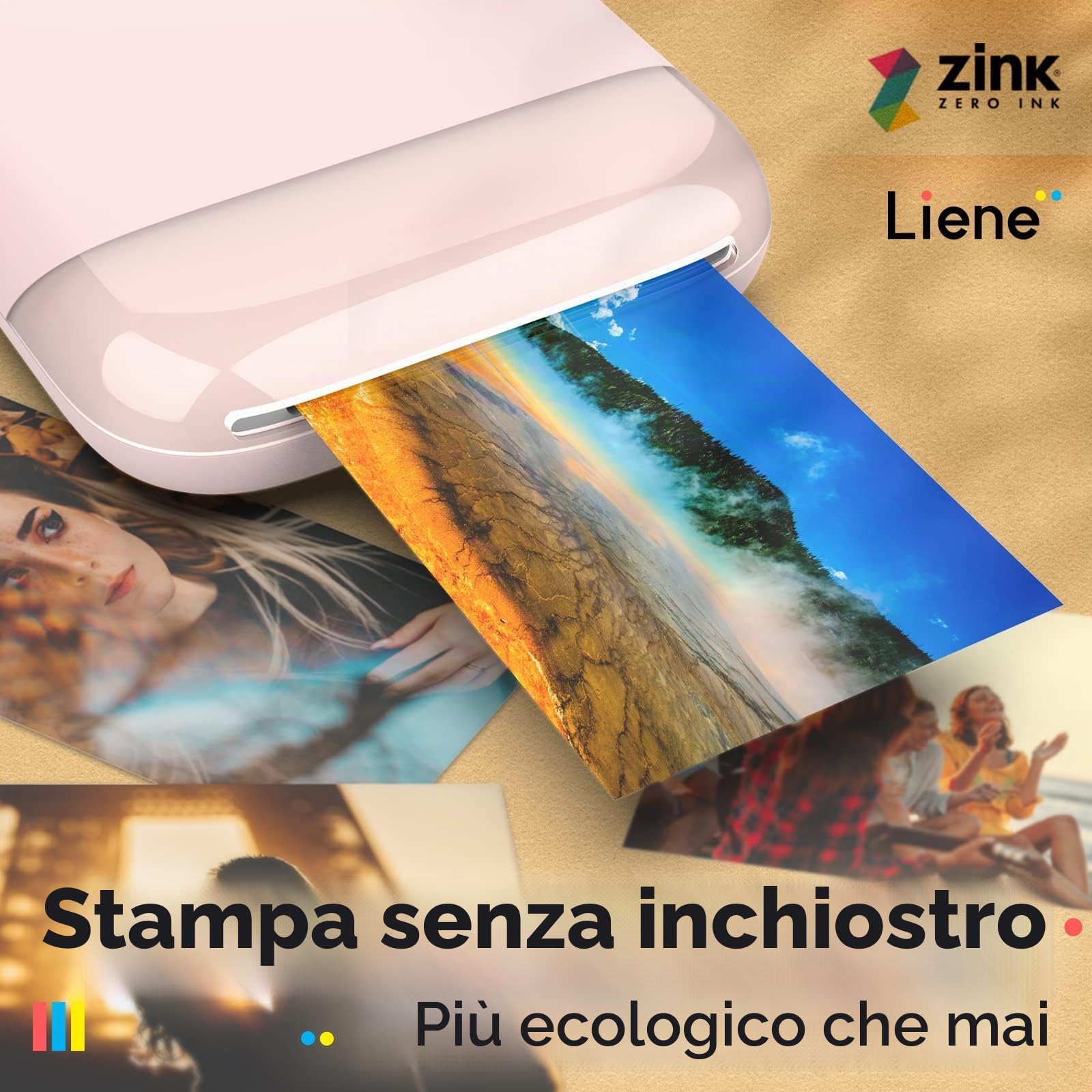 Liene Pearl K100 2x3'' Zink Carta Fotografica 50 Fogli Impermeabile Antistrappo