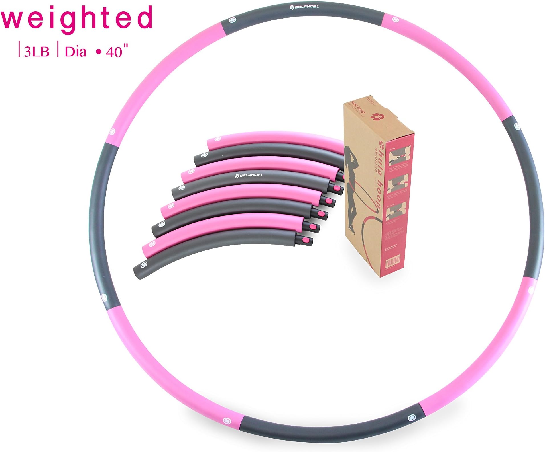 Balance 1 Weighted Slim & Exercise Hoop 3 lb (Dia.40 inch) Large, 8-Segmented