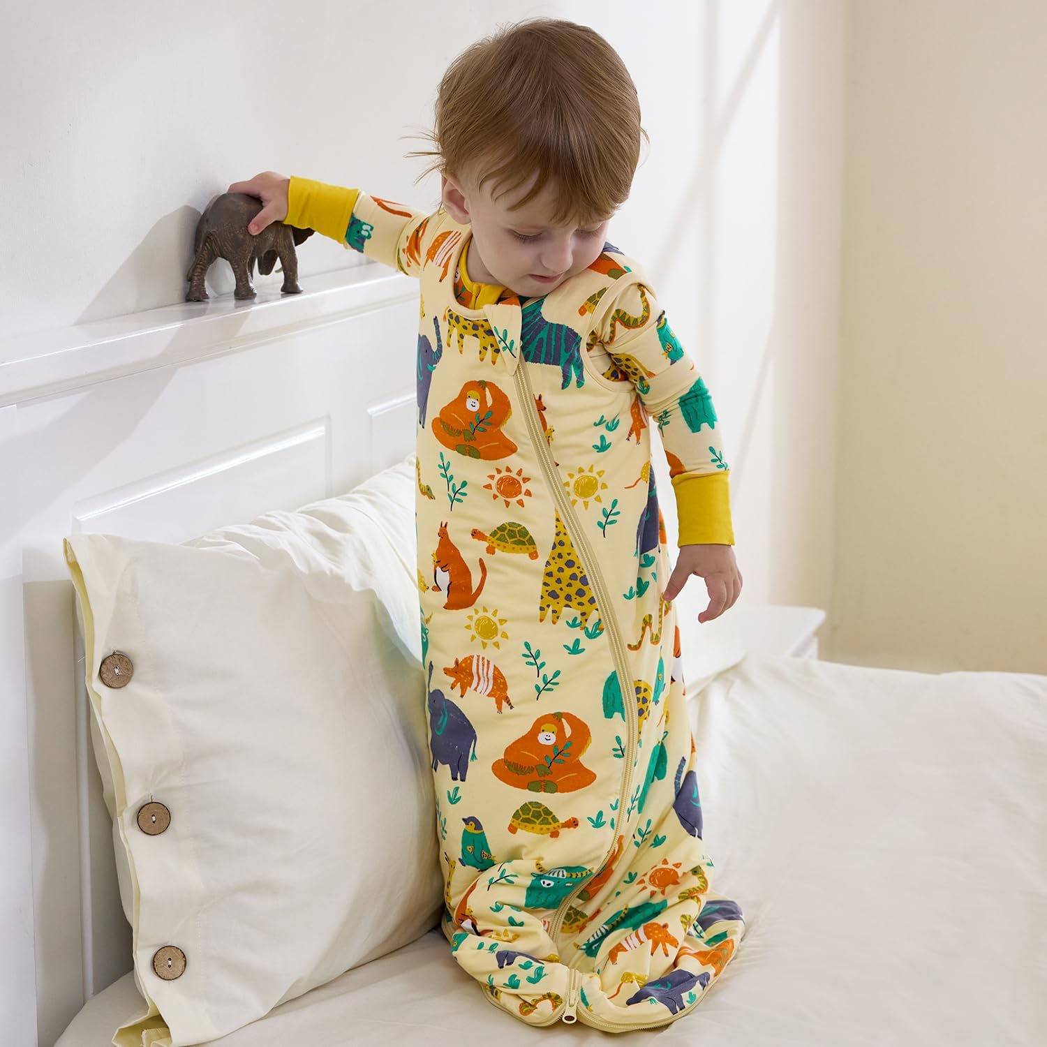 Bamboo Viscose Sleep Sack for Babies and Toddlers 1.0 Tog Wearable Blanket 2-Way Zipper Baby Shower Gifts - Image 7