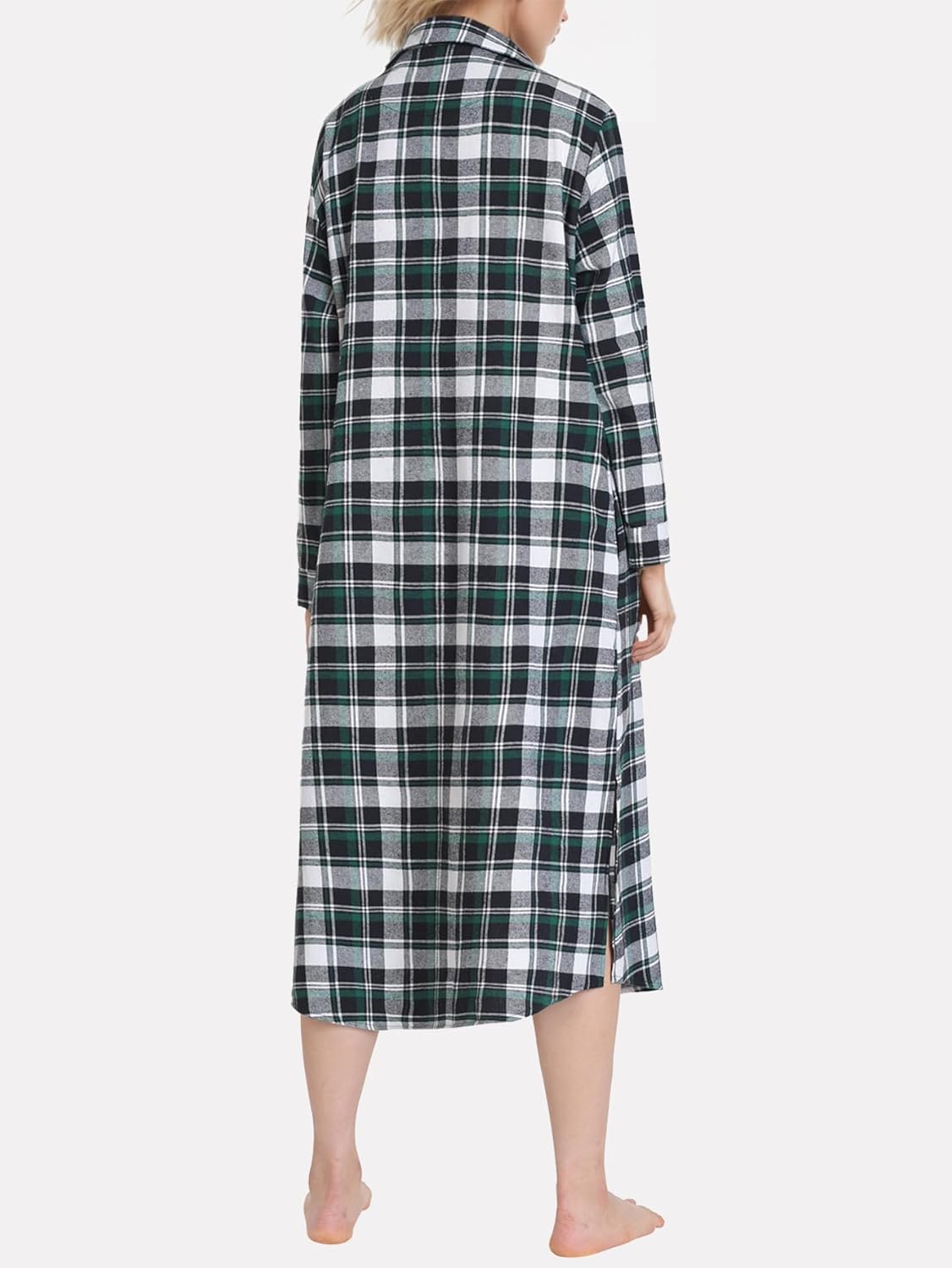 Latuza Women's Petite Flannel Nightgown Long Sleeves Night Gown with Pockets - Image 2