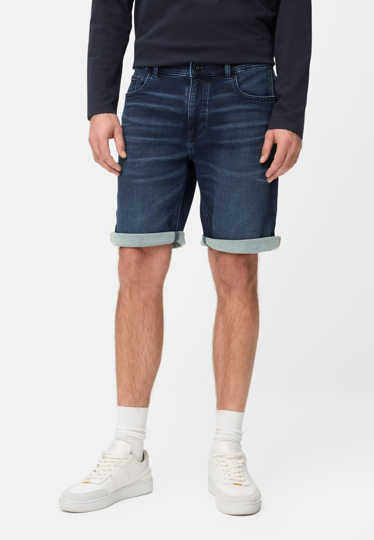 camel active Herren Jeans Shorts aus Baumwollmix | fleXXXactive® Jeansshorts mit verstellbaren Tunnelzug und praktischen Taschen - pflegeleicht