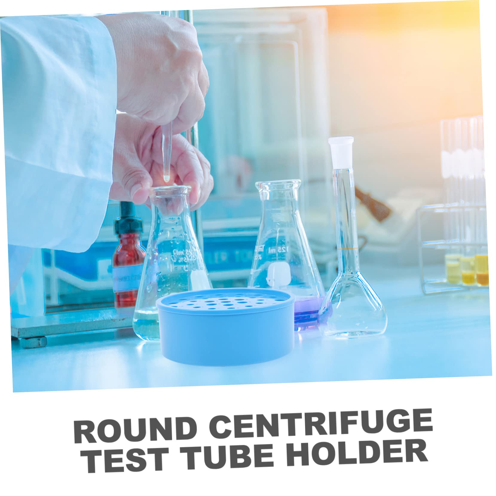 Alipis Box Mounted Round Holder Aluminum Material Storage Test Tube Holder Lab Experimental Tubing Rack Micro Holder Blue Plastic