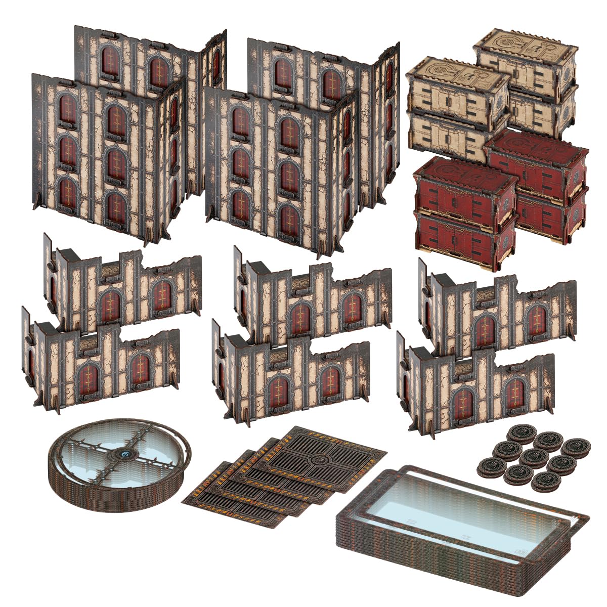 Jucoci Battlezone Creation Kit 18PCS Tabletop Terrain Wargame Terrains Set Compatible with WH40K（White