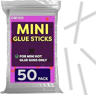 Mini Hot Glue Sticks for Glue Gun - 4" x 0.27 - Mini Clear Sticks Bulk - Ideal for Craft Projects - Bonds to Wood, Glass, Metal, Paper and More- 50 Pack