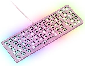 Glorious Gaming Keyboard - GMMK 2 Hot Swappable TKL Mechanical Keyboard, Wired, Custom Keyboard - Custom Mechanical Keyboard - Premium Barebones - Compact 65% Keyboard (Pink RGB Keyboard)