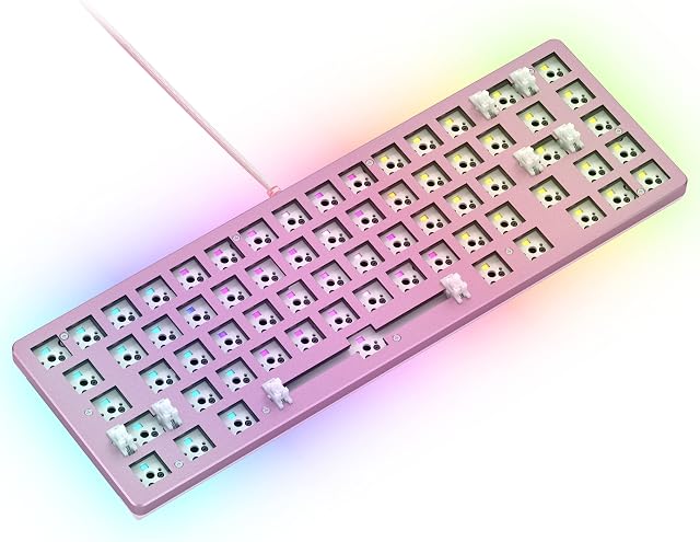 Glorious Gaming Keyboard - GMMK 2 Hot Swappable TKL Mechanical Keyboard, Wired, Custom Keyboard - Custom Mechanical Keyboard - Premium Barebones - Compact 65% Keyboard (Pink RGB Keyboard)