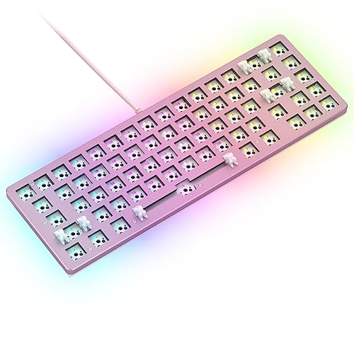 Glorious Gaming GMMK 2 Compact 65% Barebones (Frame Only) - Mechanical Gaming Keyboard Frame, Compact TKL Size (65%), Aluminium, Customisable, Per Key RGB, American QWERTY Layout - Pink - Pink - Barebone Compact (65%)