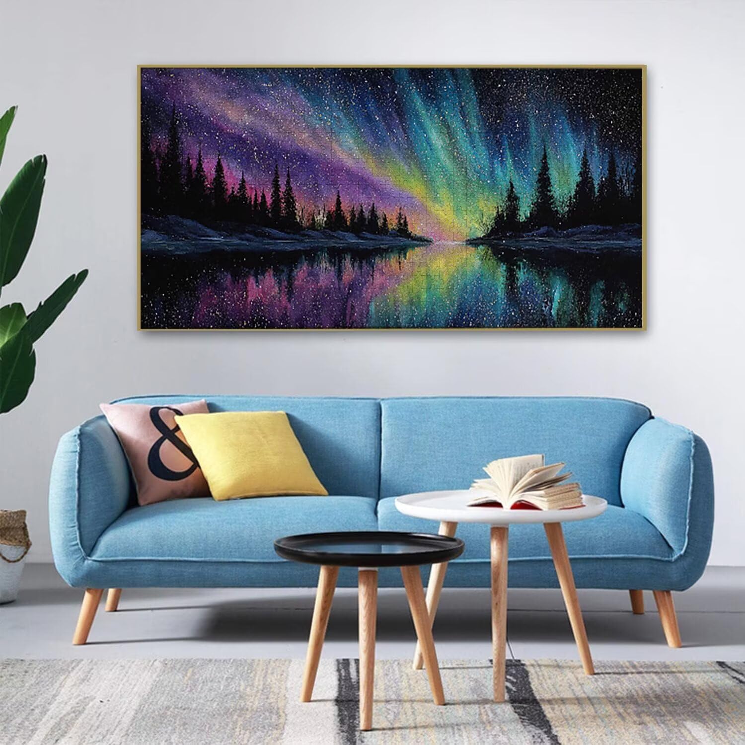 Puzzle dla dorosłych 1100 elementów, puzzle krajobrazowe zorzy polarnej, puzzle dla dorosłych klasyczne i od 14 lat junior, rodzinne puzzle rozrywka domowa 87x42cm l-35