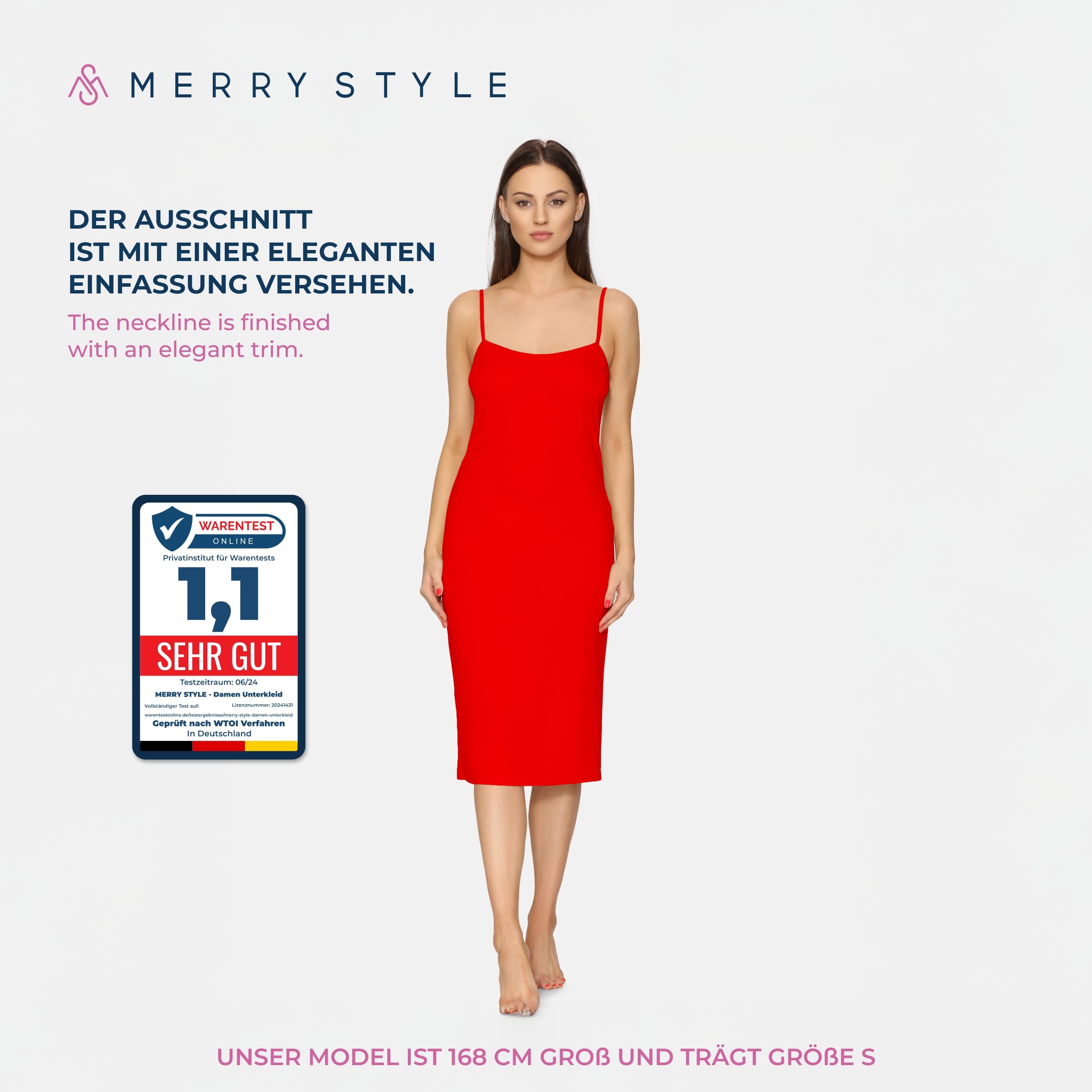Merry Style Długa Halka Damska z Wiskozy MS10-402
