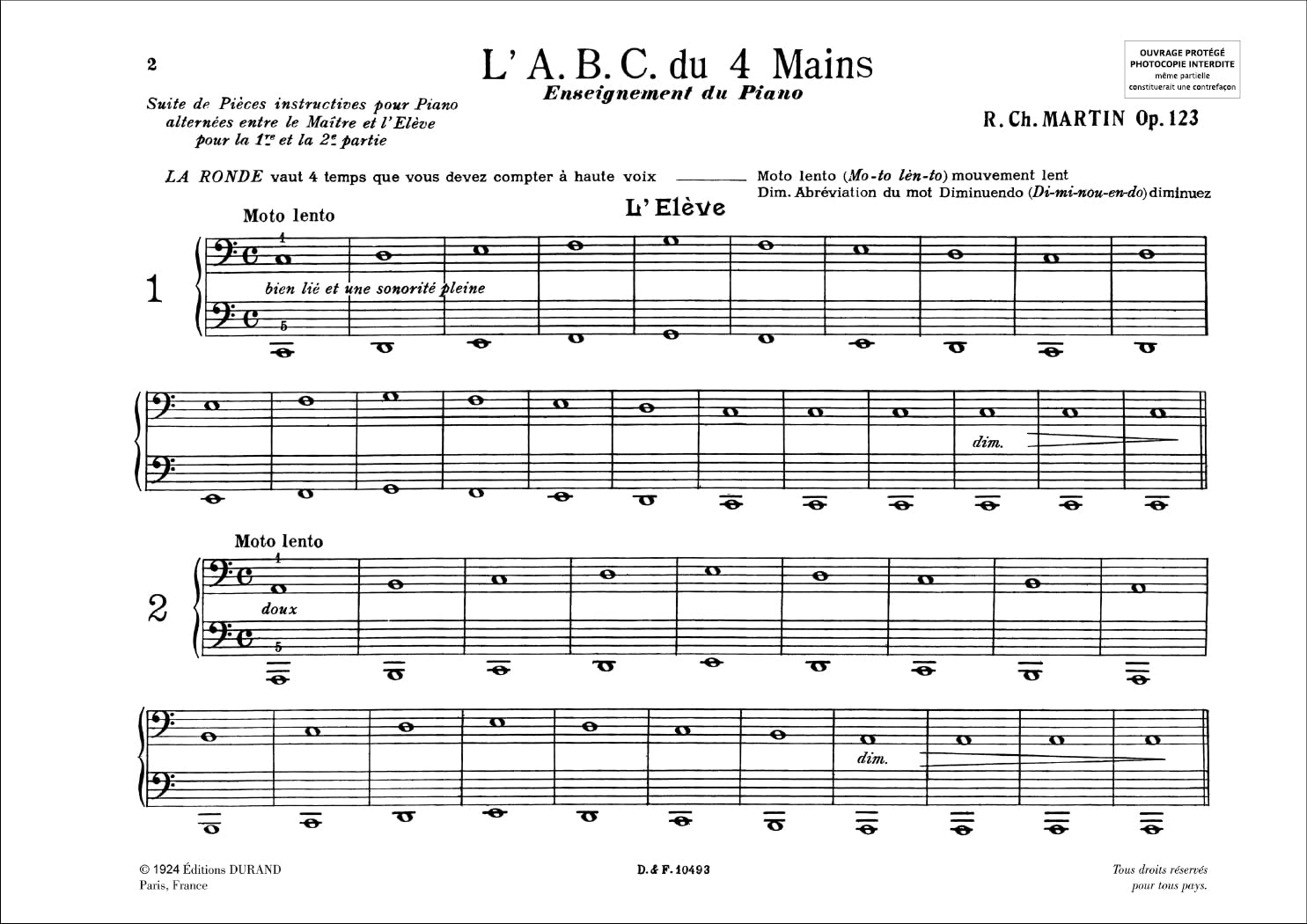 L'ABC du 4 mains Op.123