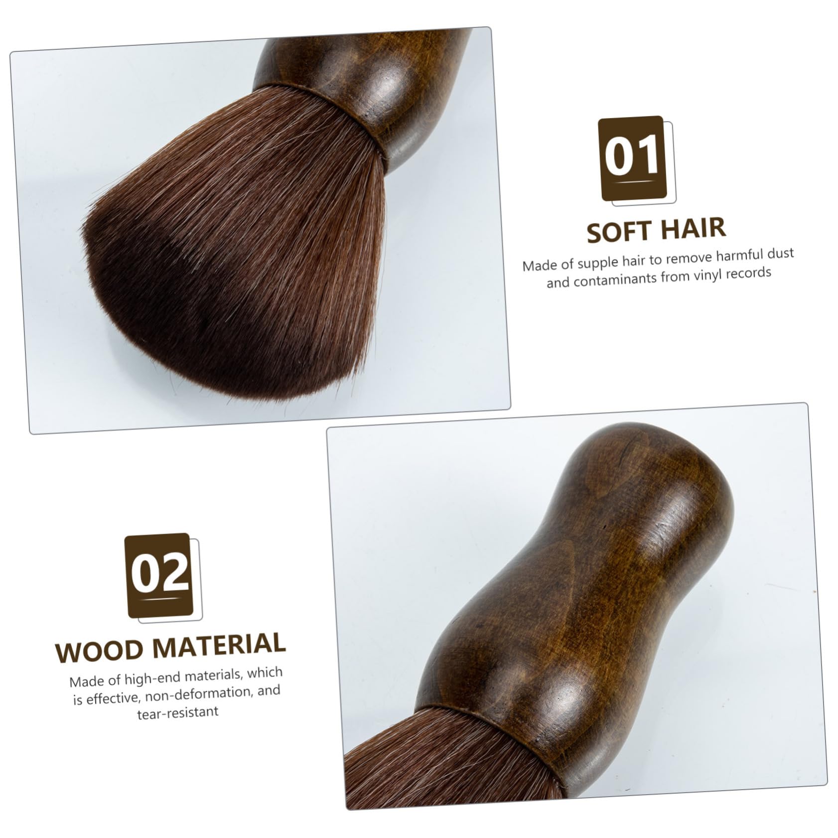 DOITOOL Vinyl Record Cleaning Brush Short Handle -Static Record Cleaner Tool for Dust and Hair Removal Safe Bristles and Turntables